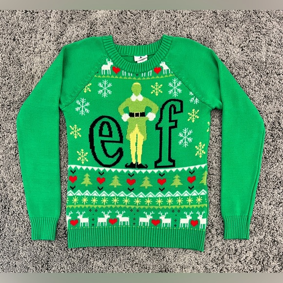 Elf Green Christmas Sweater Women’s Small Ugly Festive Christmas Party - EUC! - Picture 1 of 5